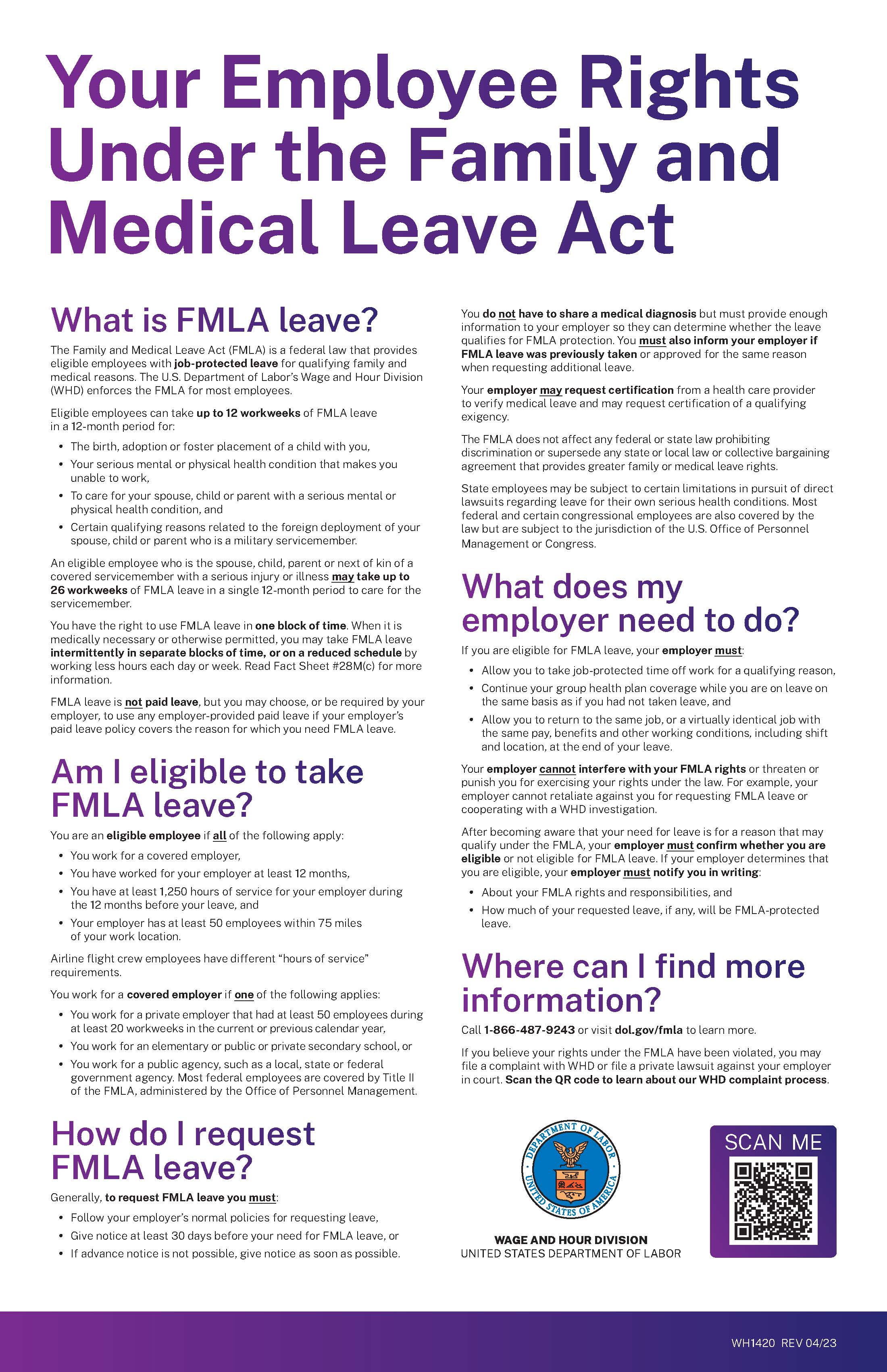 Federal FMLA poster